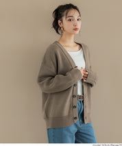 Men's solid fabric Japanese style V-neck Cardigans unisex