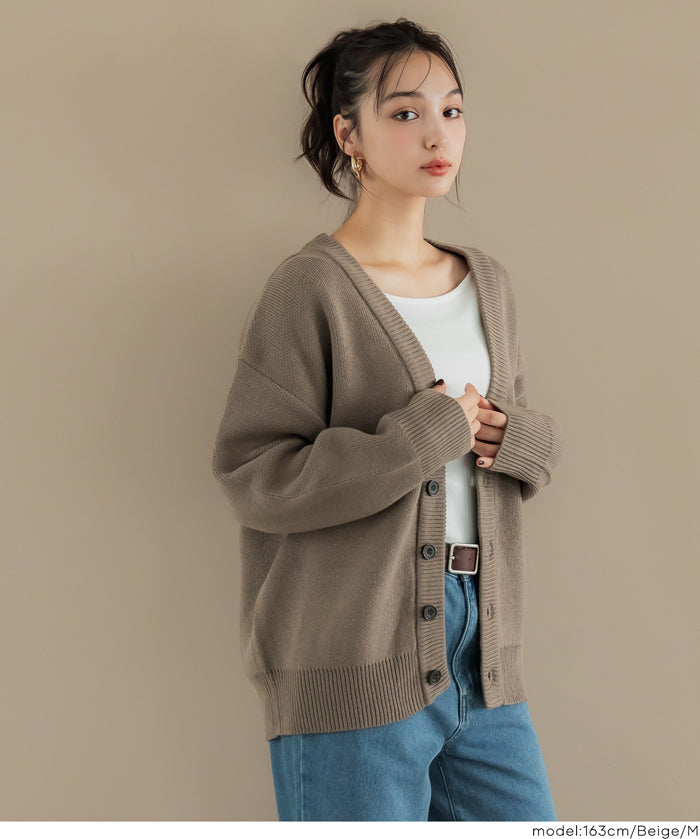 Men's solid fabric Japanese style V-neck Cardigans unisex