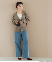 Men's solid fabric Japanese style V-neck Cardigans unisex