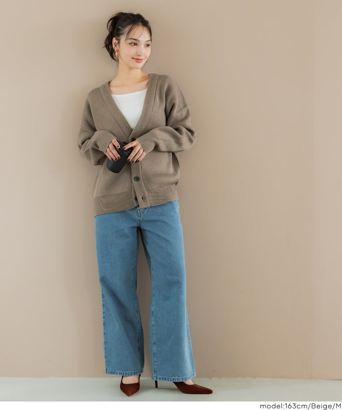 Men's solid fabric Japanese style V-neck Cardigans unisex