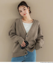 Men's solid fabric Japanese style V-neck Cardigans unisex