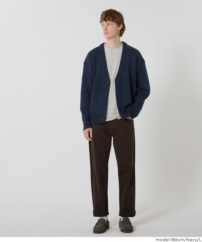 Men's solid fabric Japanese style V-neck Cardigans unisex