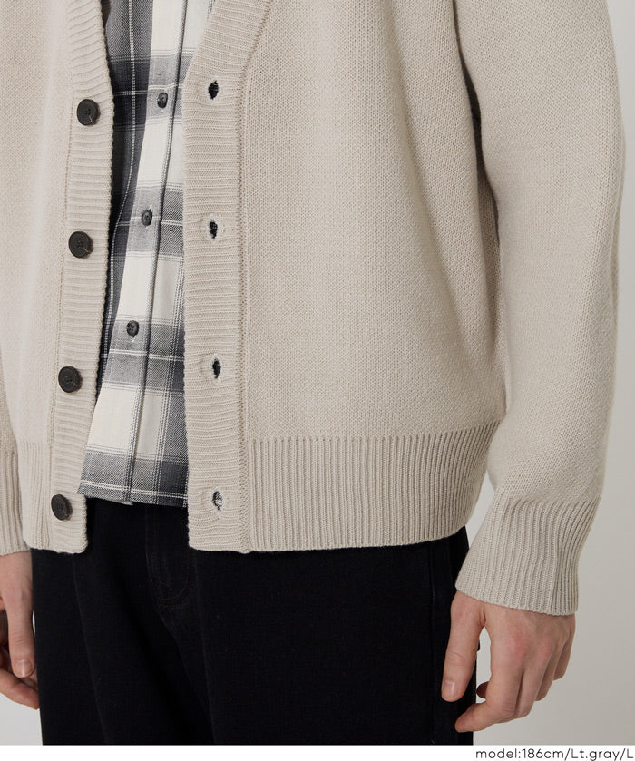 Men's solid fabric Japanese style V-neck Cardigans unisex