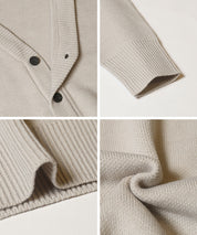 Men's solid fabric Japanese style V-neck Cardigans unisex