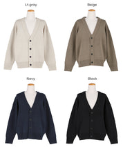 Men's solid fabric Japanese style V-neck Cardigans unisex