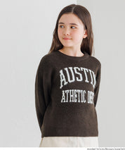 童裝英字LOGO圓領長袖毛衣 親子裝