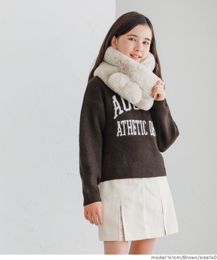 童裝英字LOGO圓領長袖毛衣 親子裝