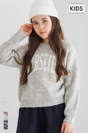 童裝英字LOGO圓領長袖毛衣 親子裝