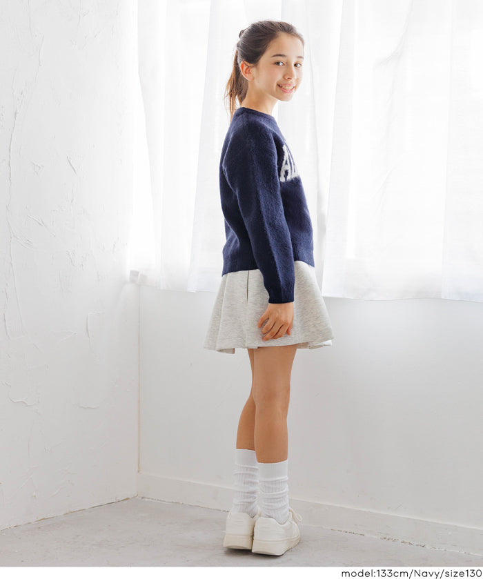 童裝英字LOGO圓領長袖毛衣 親子裝