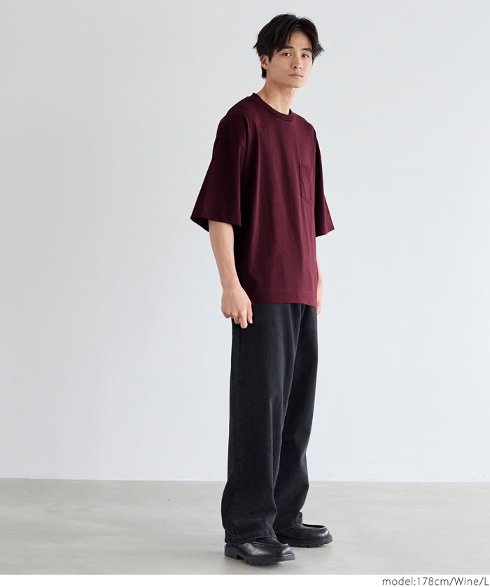 Men's cotton pocket shape basic short-sleeved T-shirt unisex