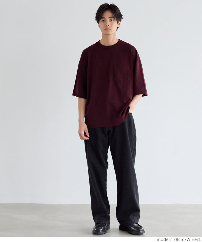 Men's cotton pocket shape basic short-sleeved T-shirt unisex