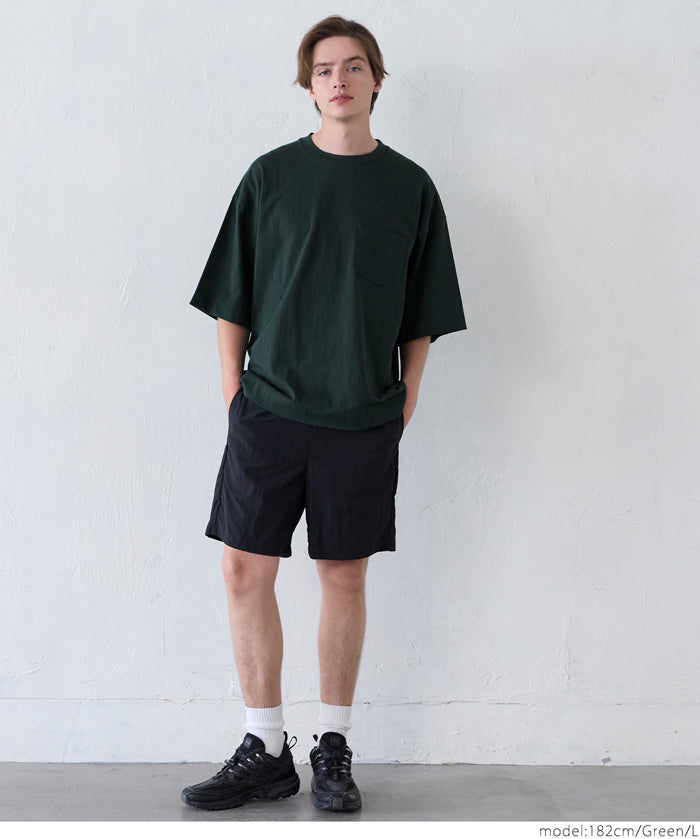 Men's cotton pocket shape basic short-sleeved T-shirt unisex