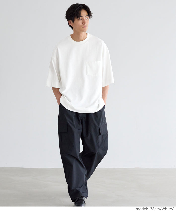 Men's cotton pocket shape basic short-sleeved T-shirt unisex