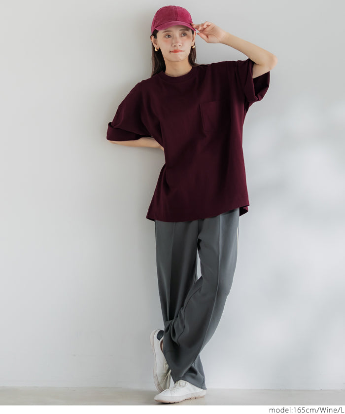 Men's cotton pocket shape basic short-sleeved T-shirt unisex