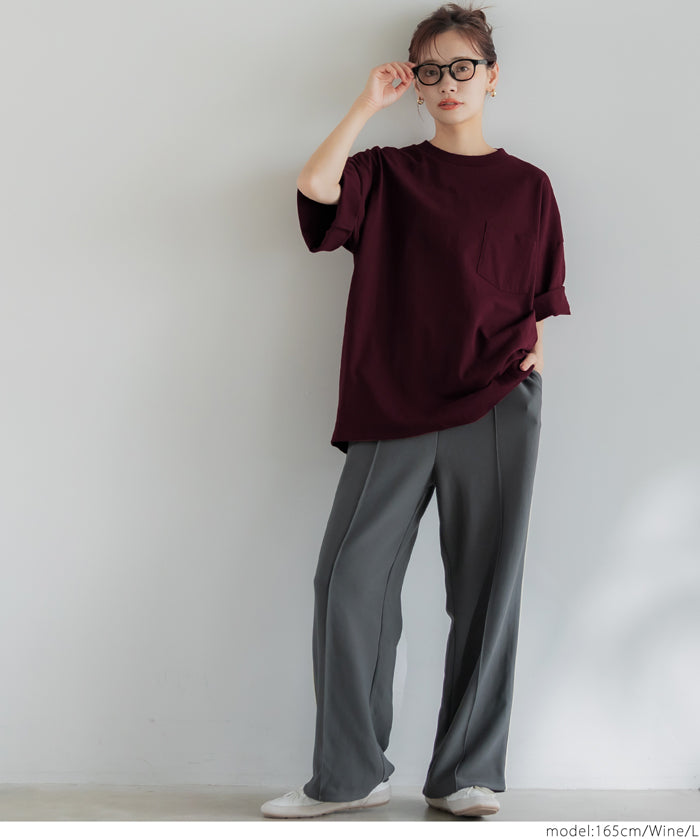 Men's cotton pocket shape basic short-sleeved T-shirt unisex