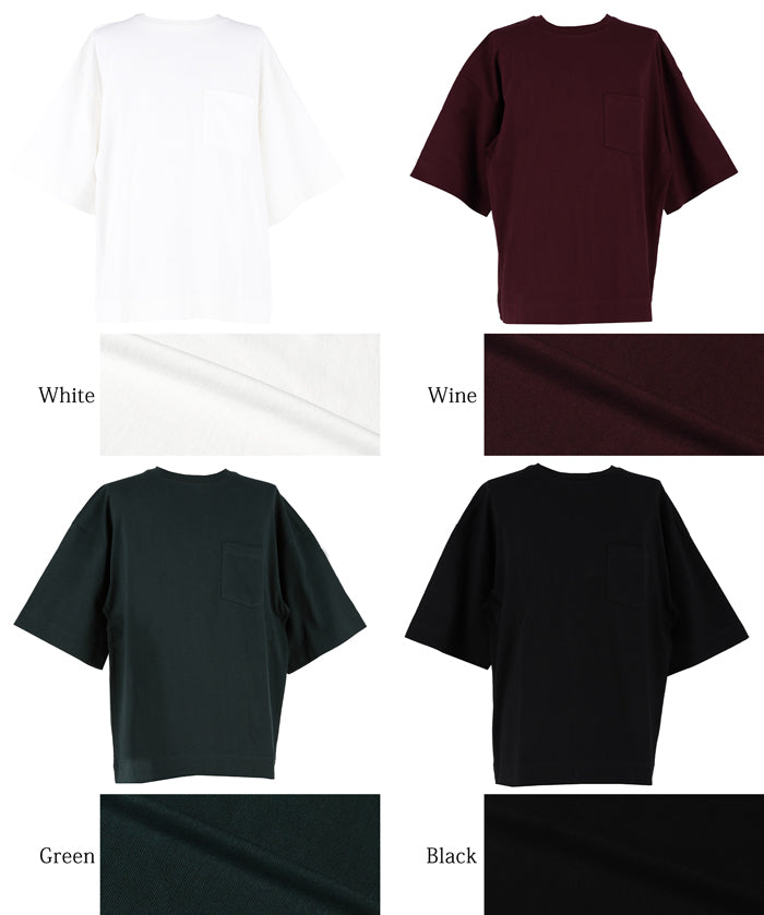 Men's cotton pocket shape basic short-sleeved T-shirt unisex