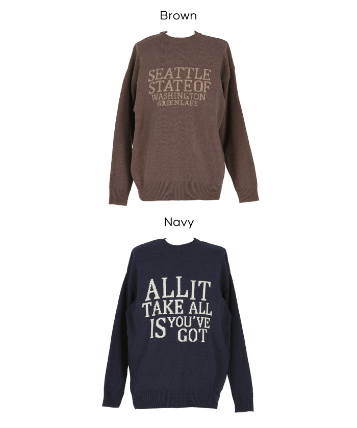 男裝英字LOGO圓領針織上衣