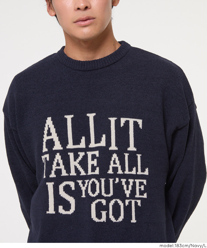 男裝英字LOGO圓領針織上衣