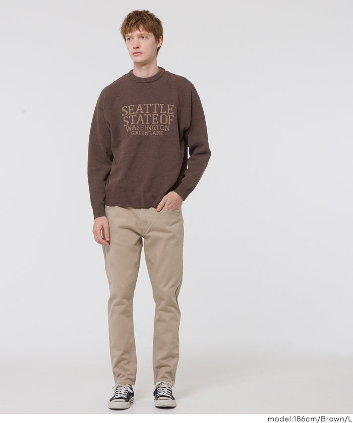 男裝英字LOGO圓領針織上衣