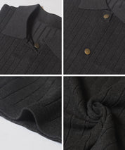 Temperament gold button POLO collar sleeveless vest knitted commuting
