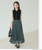 Temperament gold button POLO collar sleeveless vest knitted commuting