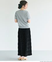 Irregular pleated design dotted straight skirt