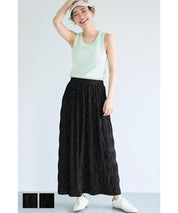 Irregular pleated design dotted straight skirt