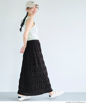 Irregular pleated design dotted straight skirt