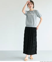 Irregular pleated design dotted straight skirt