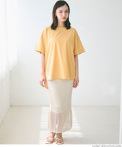 Loose rounded hem round neck T-shirt