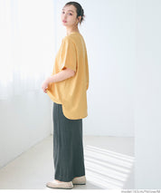 Loose rounded hem round neck T-shirt