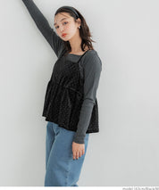 細閃碎鑽絨布細肩帶娃娃背心