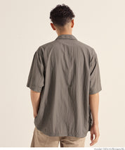 男裝日系胸前口袋尼龍短袖襯衫