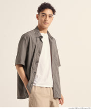 男裝日系胸前口袋尼龍短袖襯衫