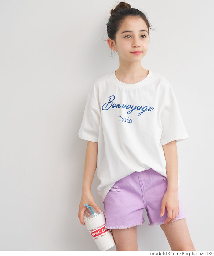 Children's clothing ripped color shorts