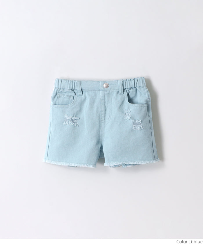 Children's clothing ripped color shorts