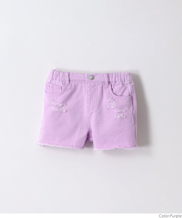 Children's clothing ripped color shorts
