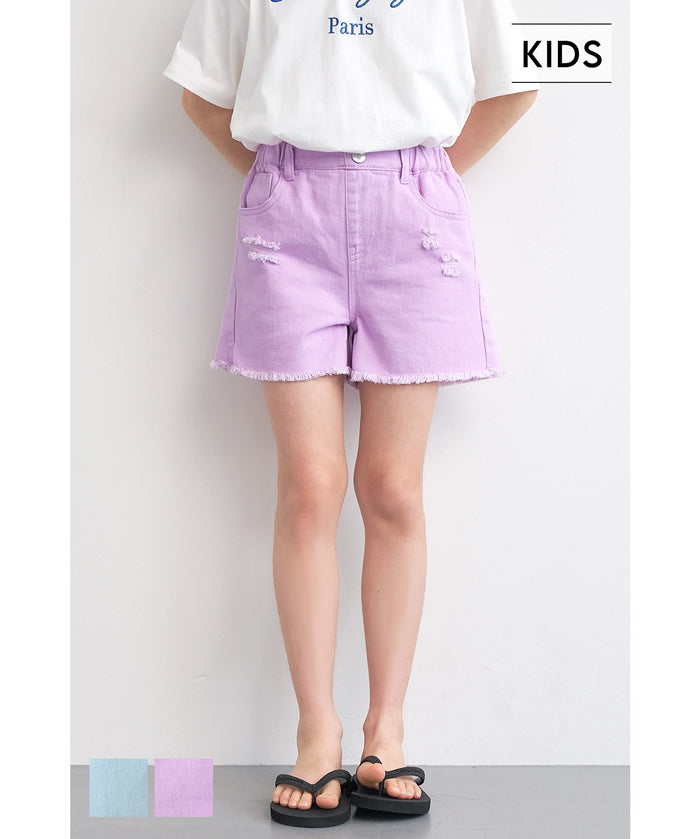 Children's clothing ripped color shorts