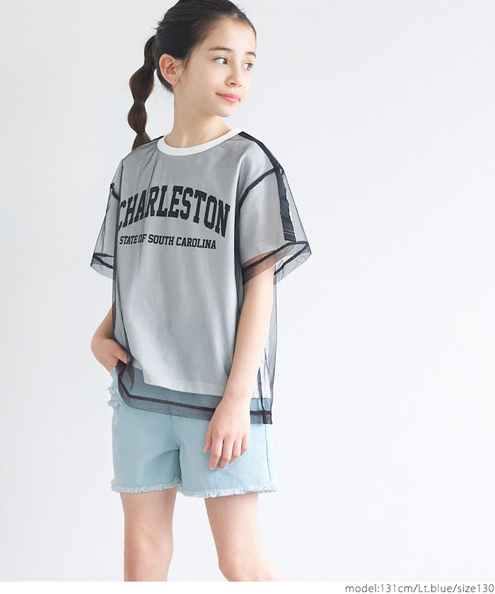 Children's clothing ripped color shorts