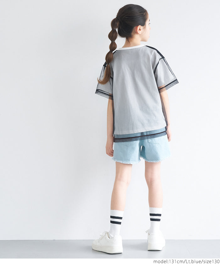 Children's clothing ripped color shorts