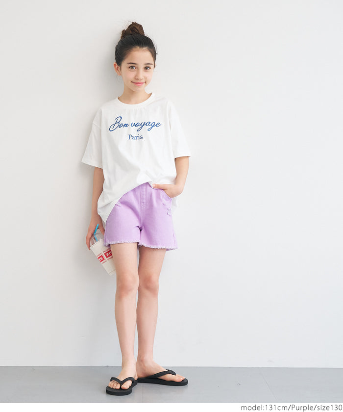 Children's clothing ripped color shorts