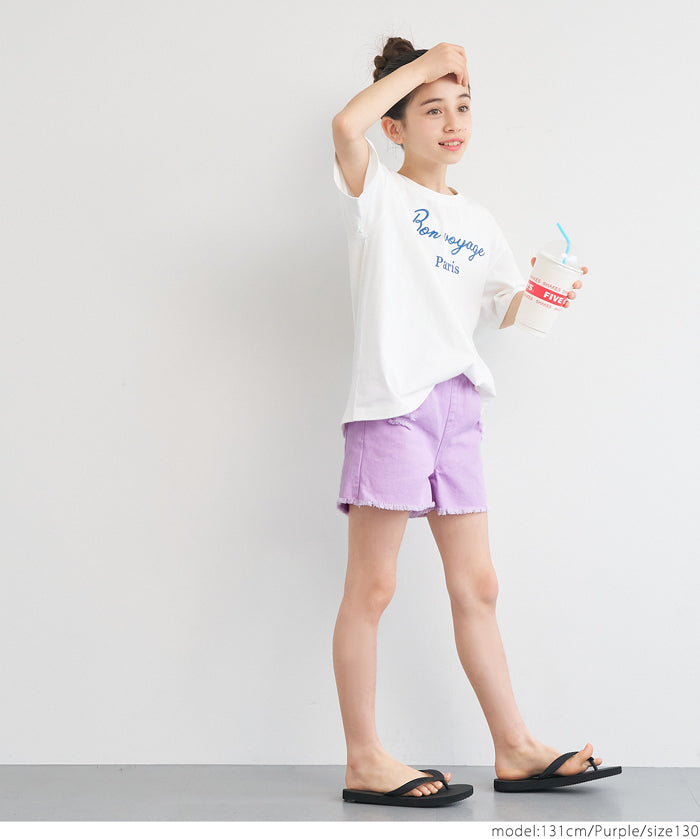 Children's clothing ripped color shorts
