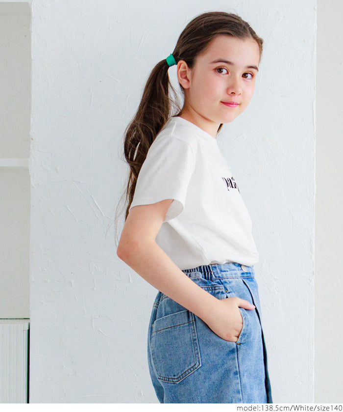 Children's clothing back basket empty heart short-sleeved top T-shirt