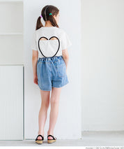 Children's clothing back basket empty heart short-sleeved top T-shirt