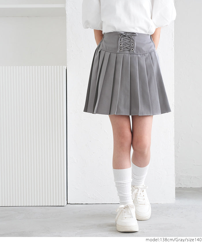 Children's pleated skirt with tie waist design