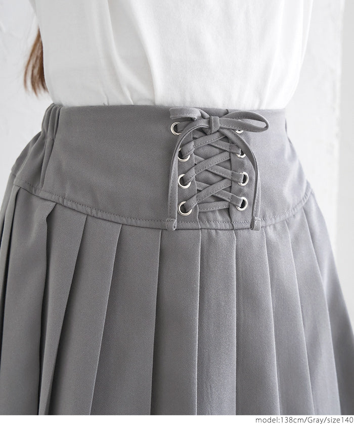 Children's pleated skirt with tie waist design