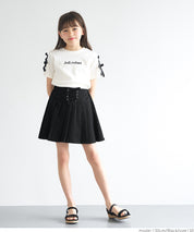 Children's pleated skirt with tie waist design