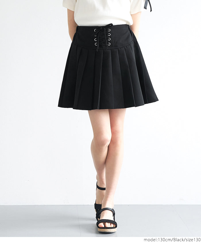Children's pleated skirt with tie waist design