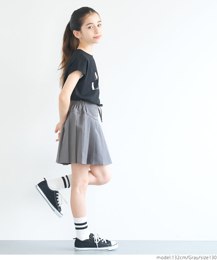 Children's pleated skirt with tie waist design