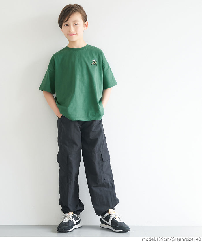 Children's embroidered short LOGO sleeve T-shirt